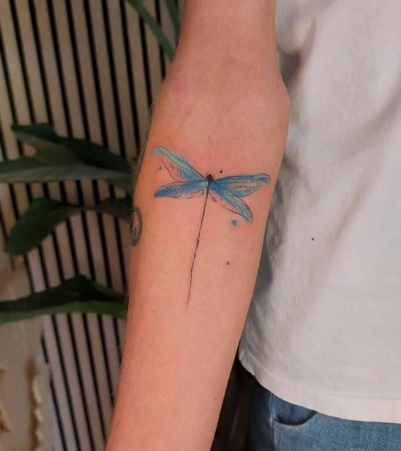 blue-minimalist-dragonfly-tattoo