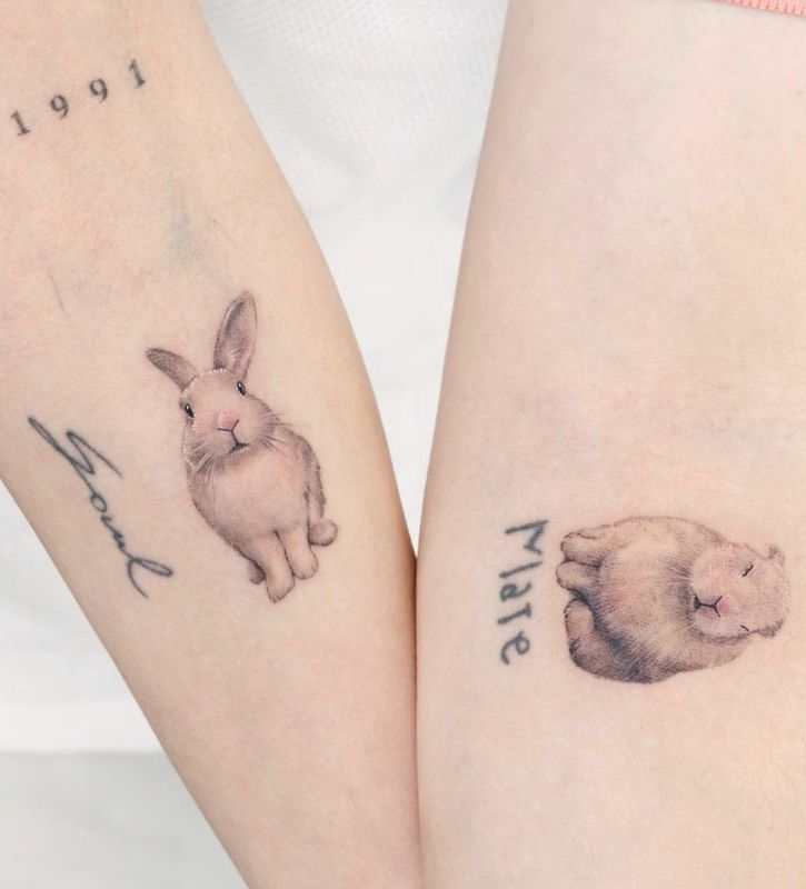 bunny-with-date-small-pet-tattoo-design-ideas