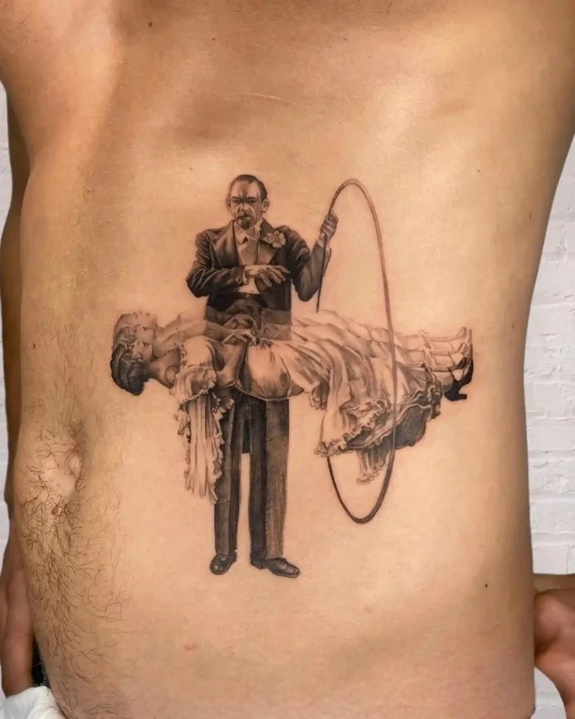 Magician's Illusion Ribcage Tattoo