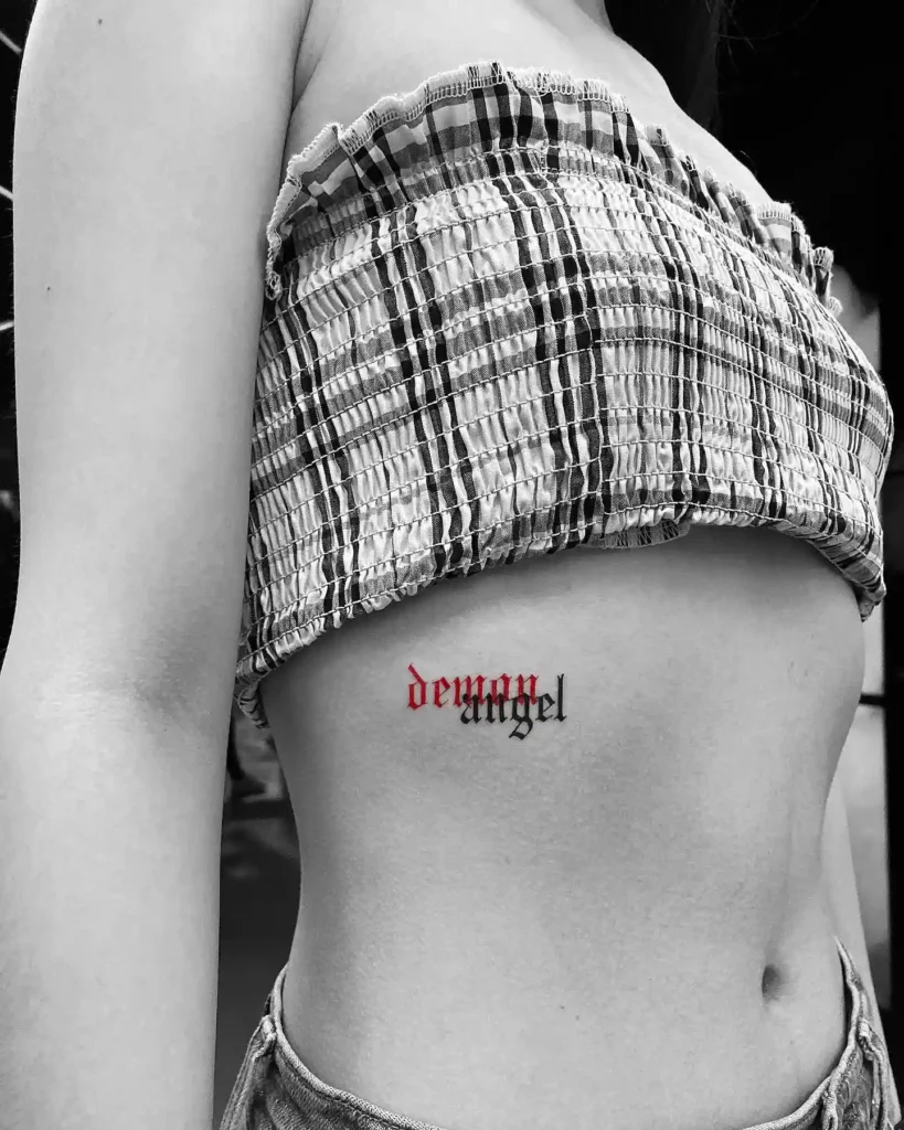 Gothic Script Rib Tattoo
