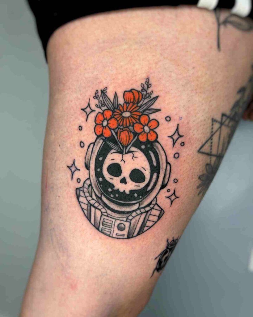 astronaut-skull-tattoo-traditional-style-design