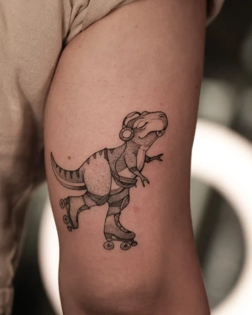 Skating T-Rex Vibes Tattoo