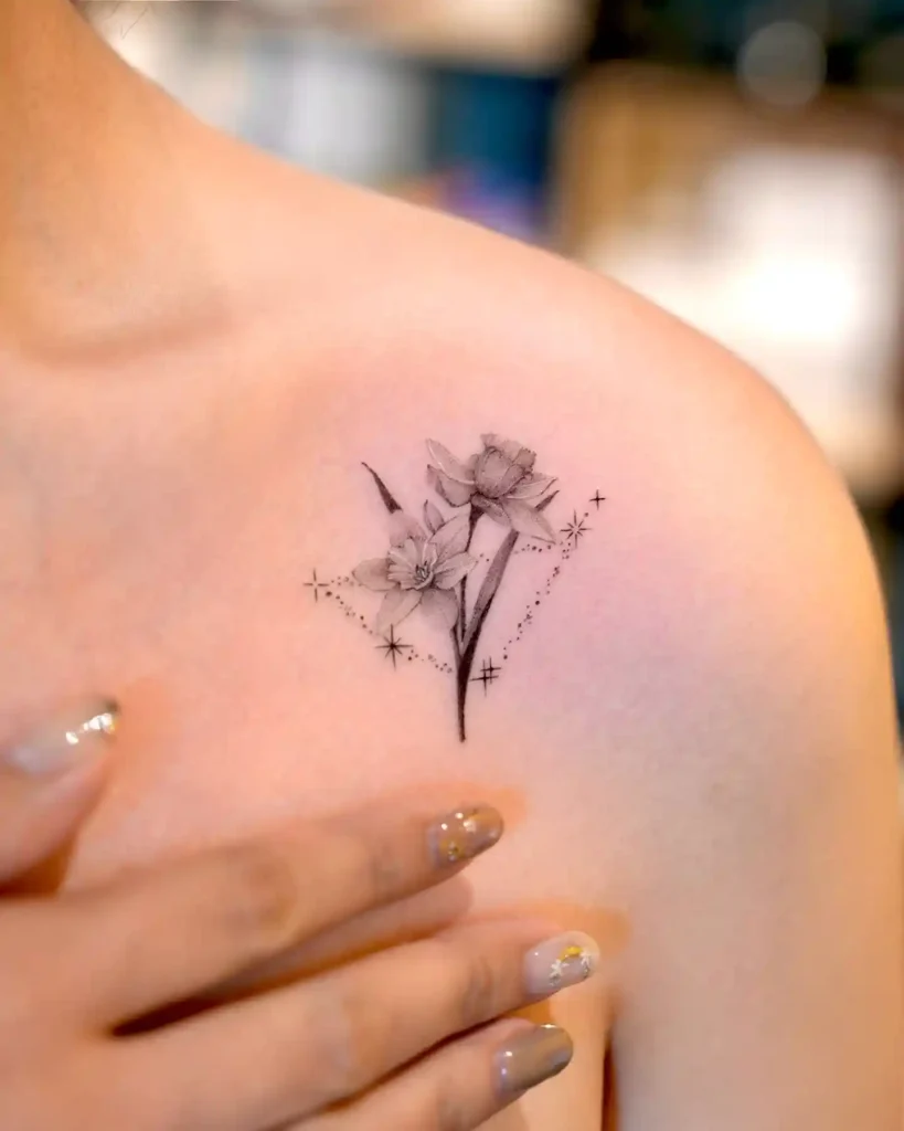 december birth flower tattoo