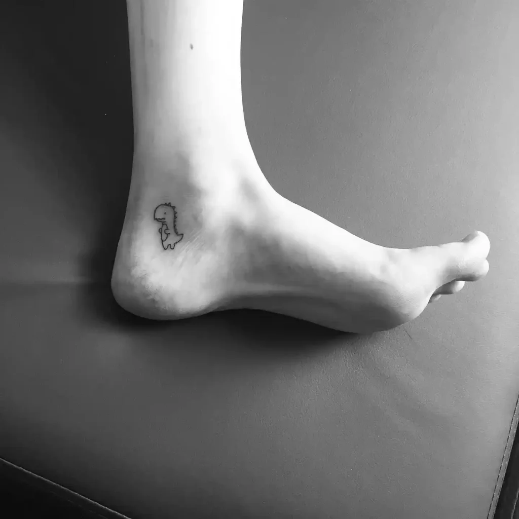 Tiny Dinosaur on Ankle