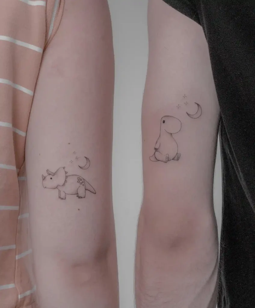 Dinosaur Tattoos Under the Moonlight