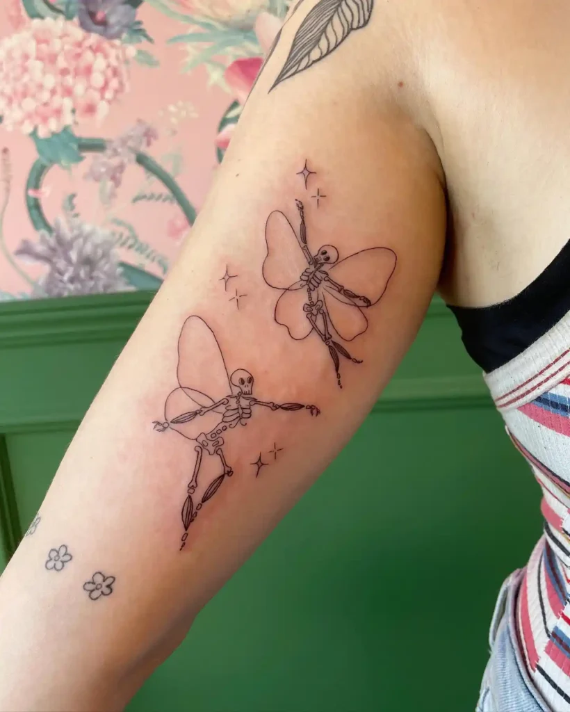 Dancing Skeleton Fairy Duo Tattoo