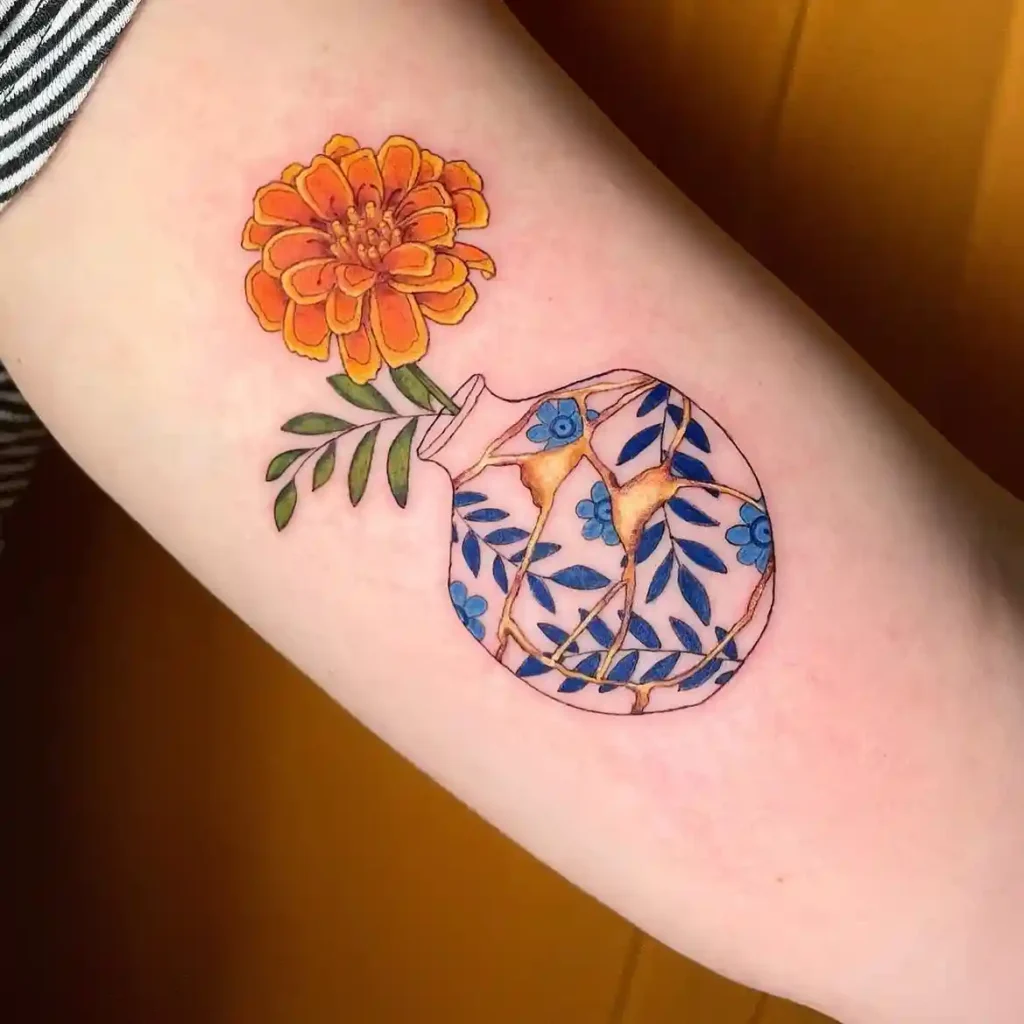 october birth flower tattoo