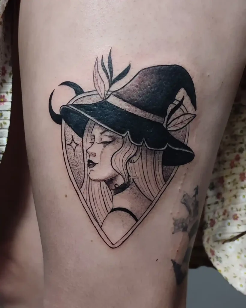 Witchy Woman Portrait Tattoo