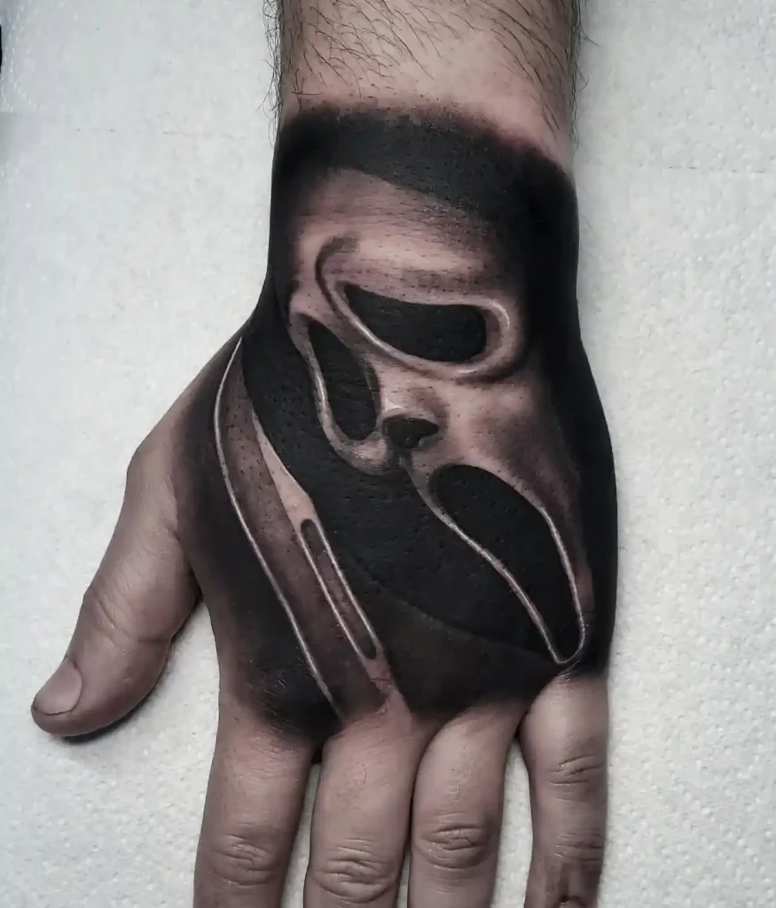Ghostface Hand Tattoo