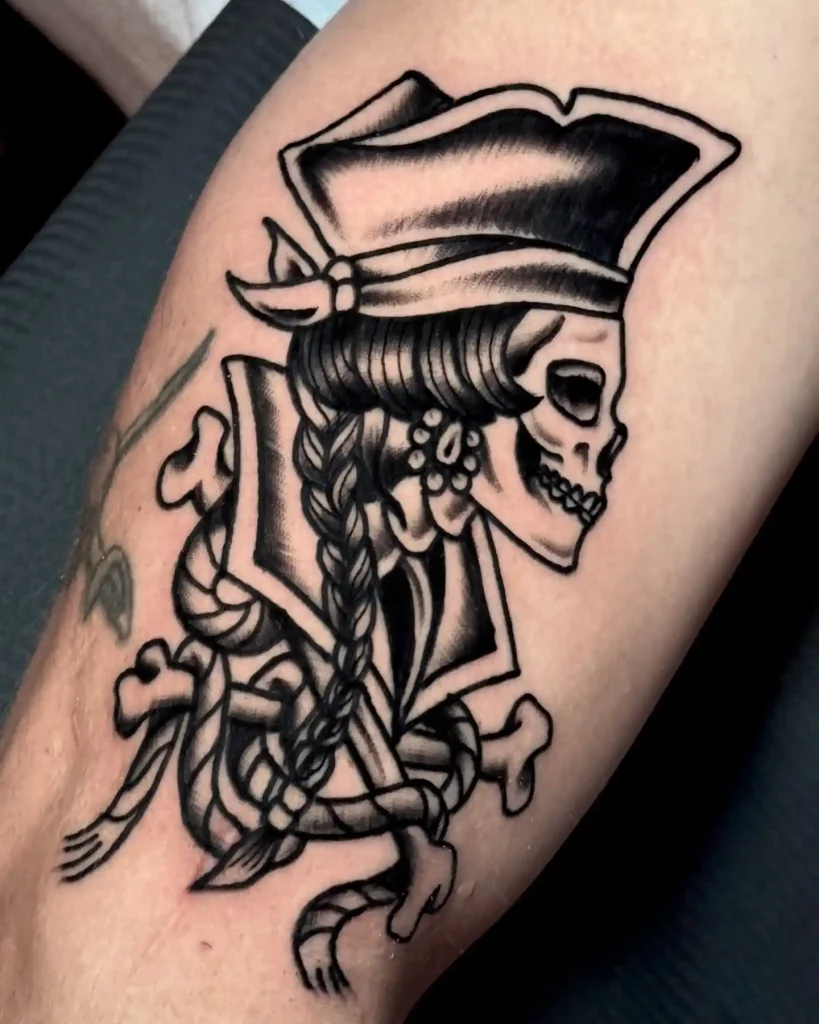 Traditional Skeleton Pirate Tattoo