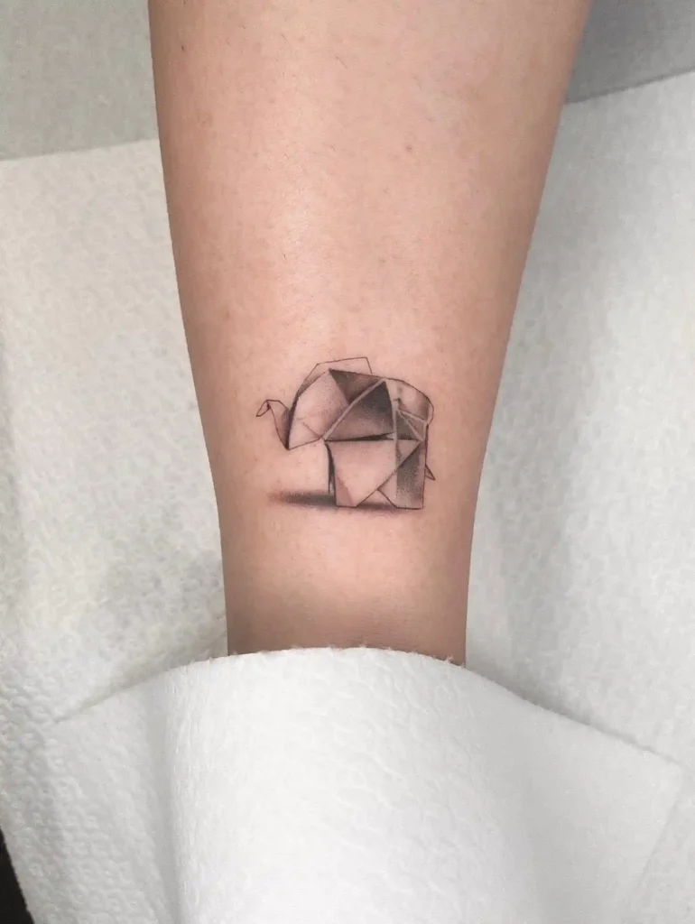 3D Origami Elephant on Ankle