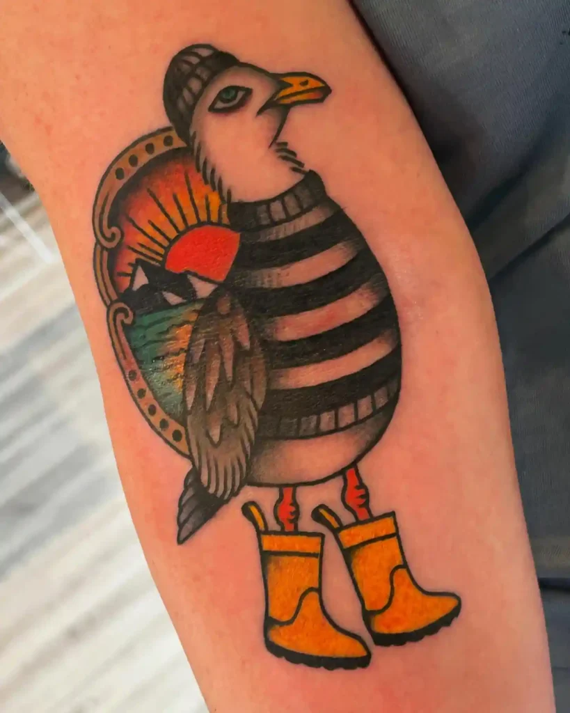 Traditional Fisherman Seagull Tattoo