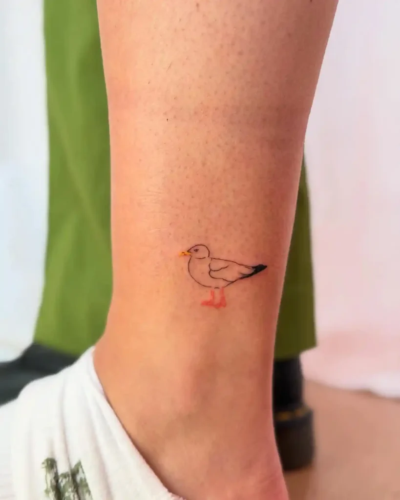 Tiny Minimalist Seagull Tattoo
