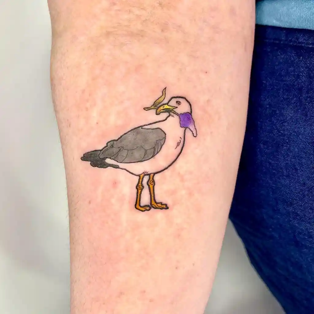 Mischievous Seagull Tattoo