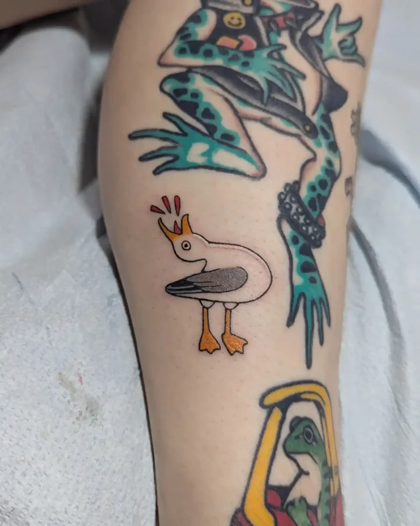 Yelling Seagull Tattoo