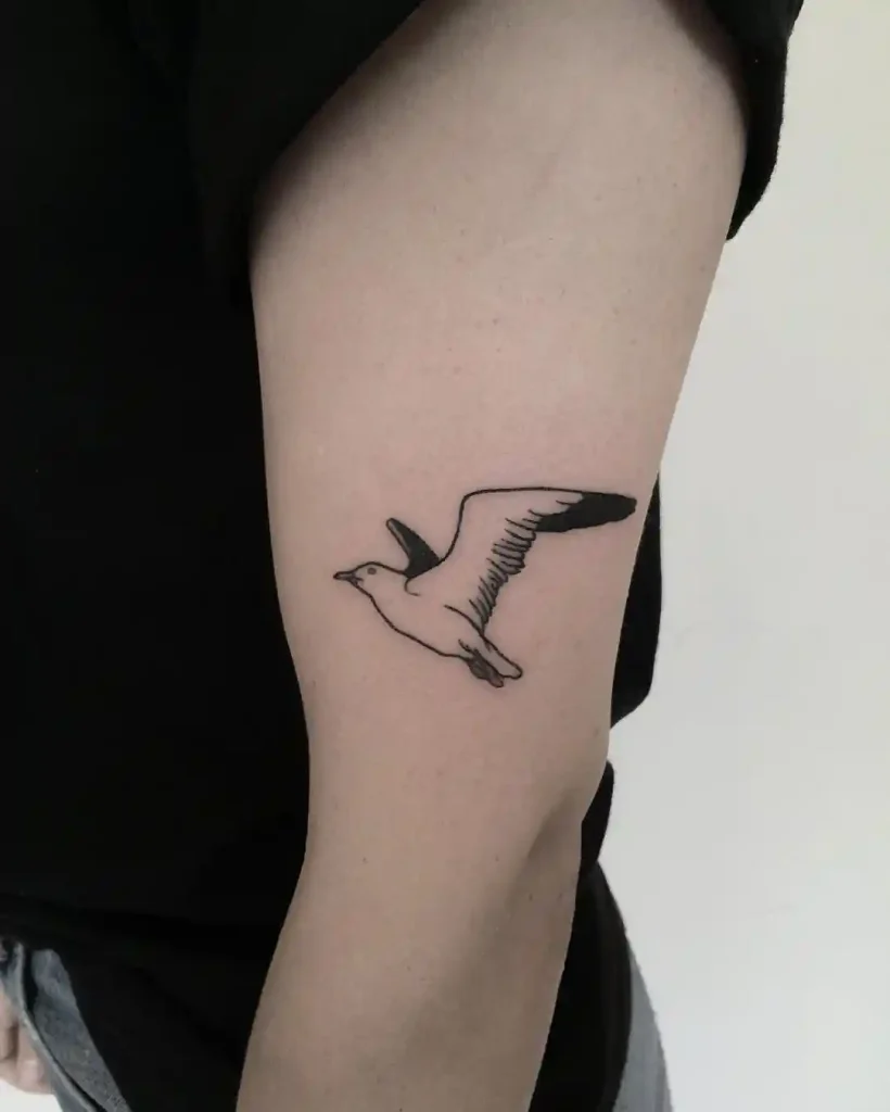 Bold Flying Seagull Tattoo