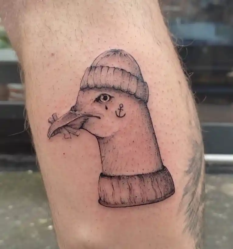 Sad Thug Seagull Tattoo