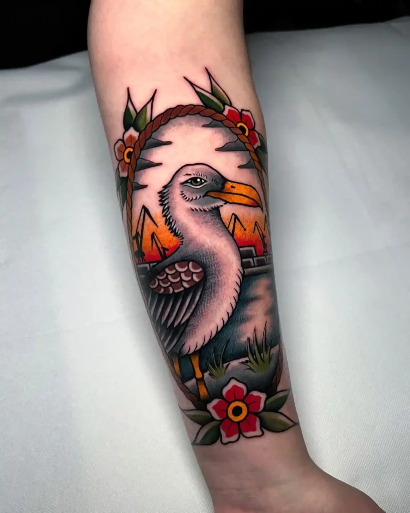 Traditional Seagull Tattoo