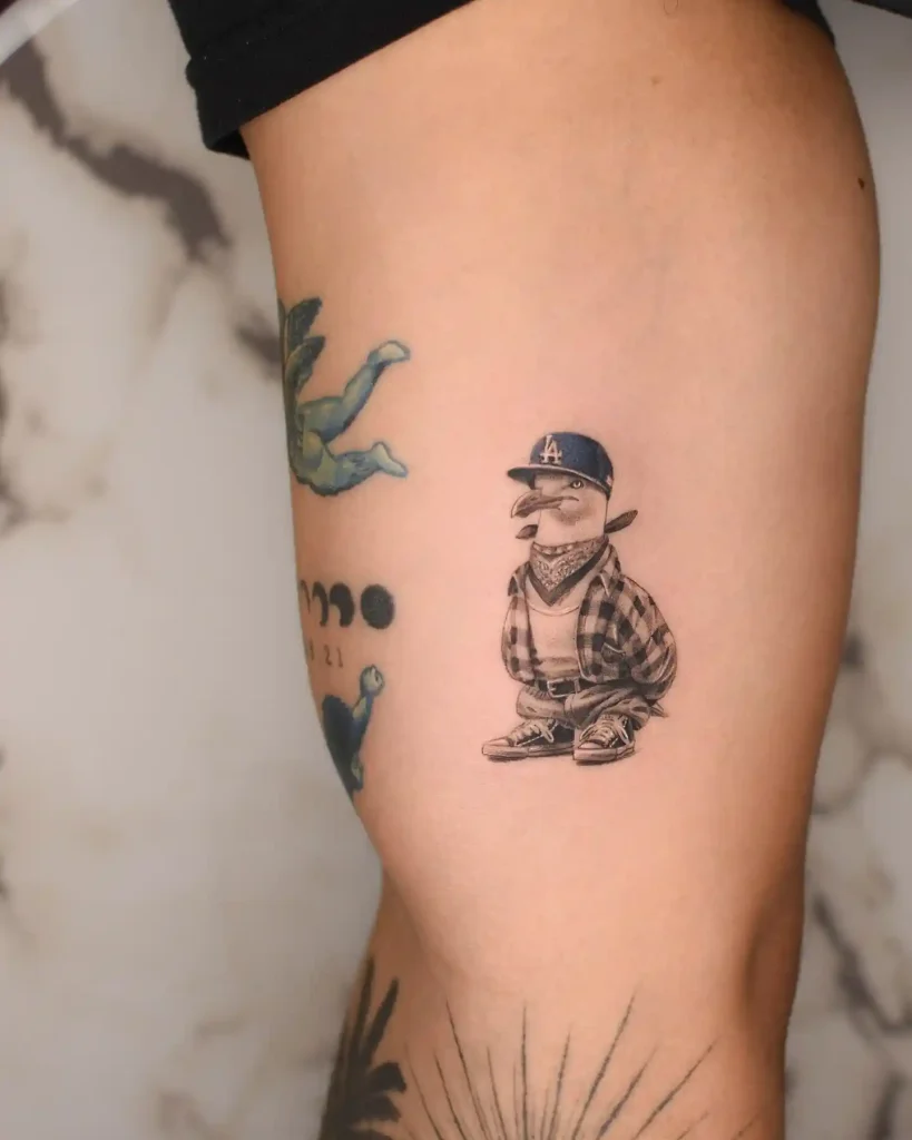 Chicano Style Seagull Tattoo