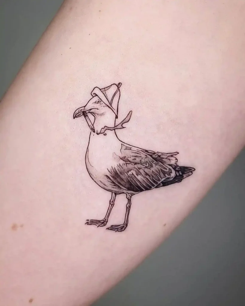 Smoking Seagull Tattoo