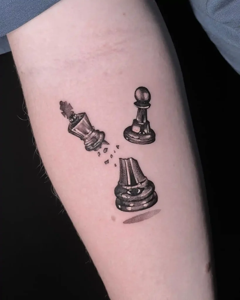 Defeated King by Pawn Dramatic Tattoo