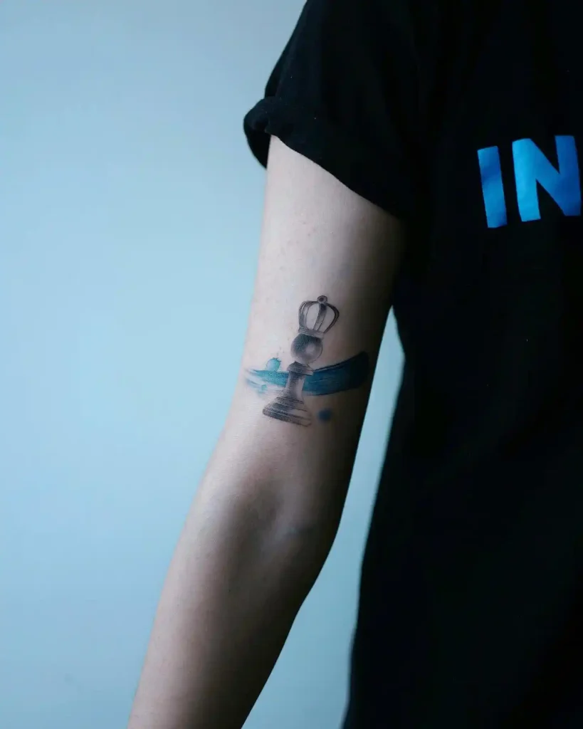 Watercolor Queen with Brush Stroke Tattoo