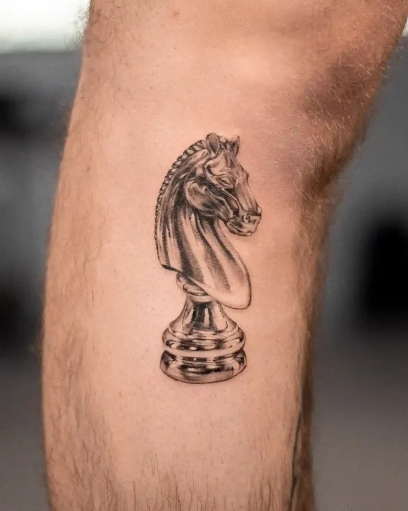 Hyper-Realistic Glossy Knight Tattoo
