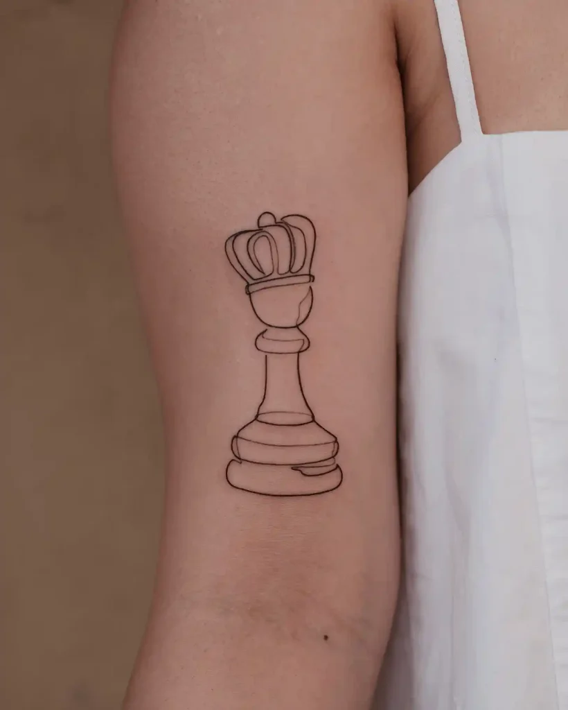 Single-Line Queen Tattoo