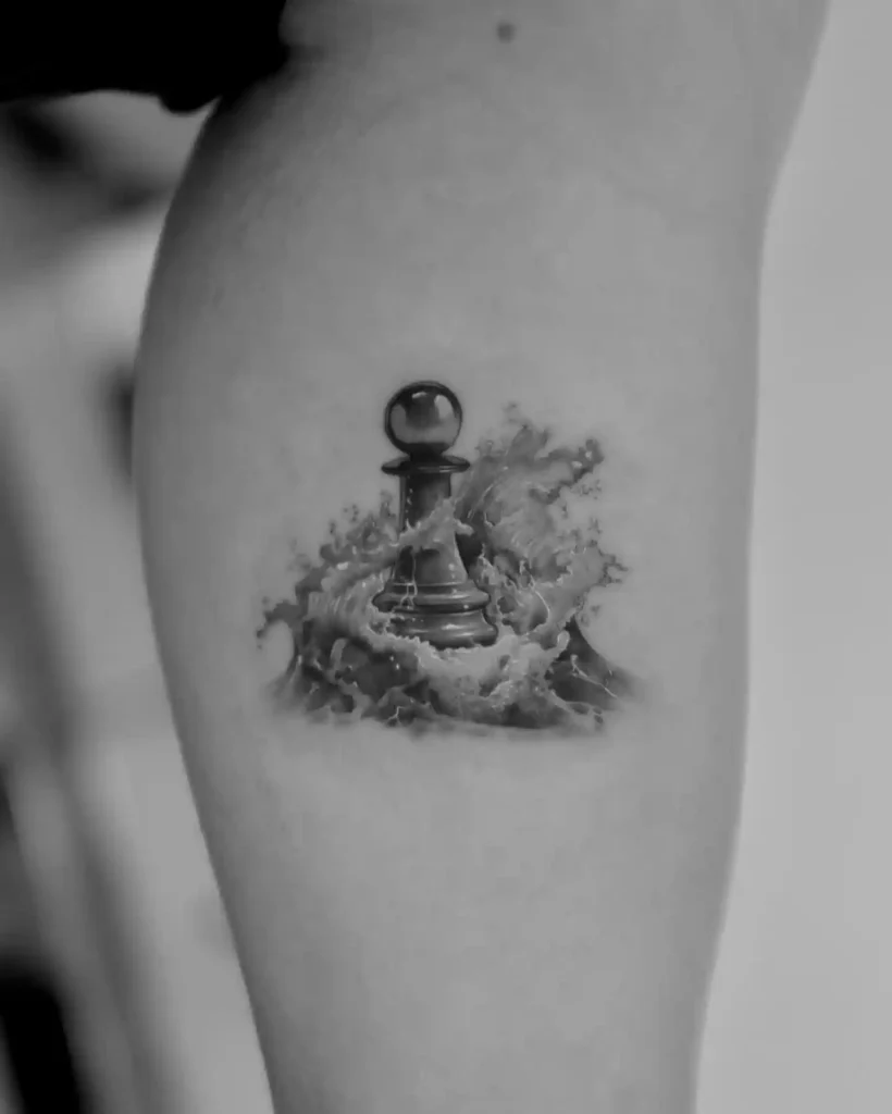 Pawn and Water Splash Tattoo
