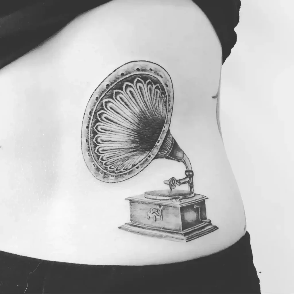 Ornated Gramophone Tattoo