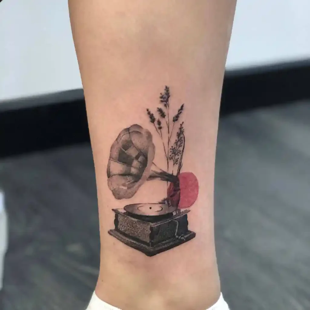 Abstract Gramophone & Floral Arrangement