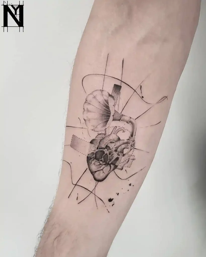 Gramophone & Heart Tattoo