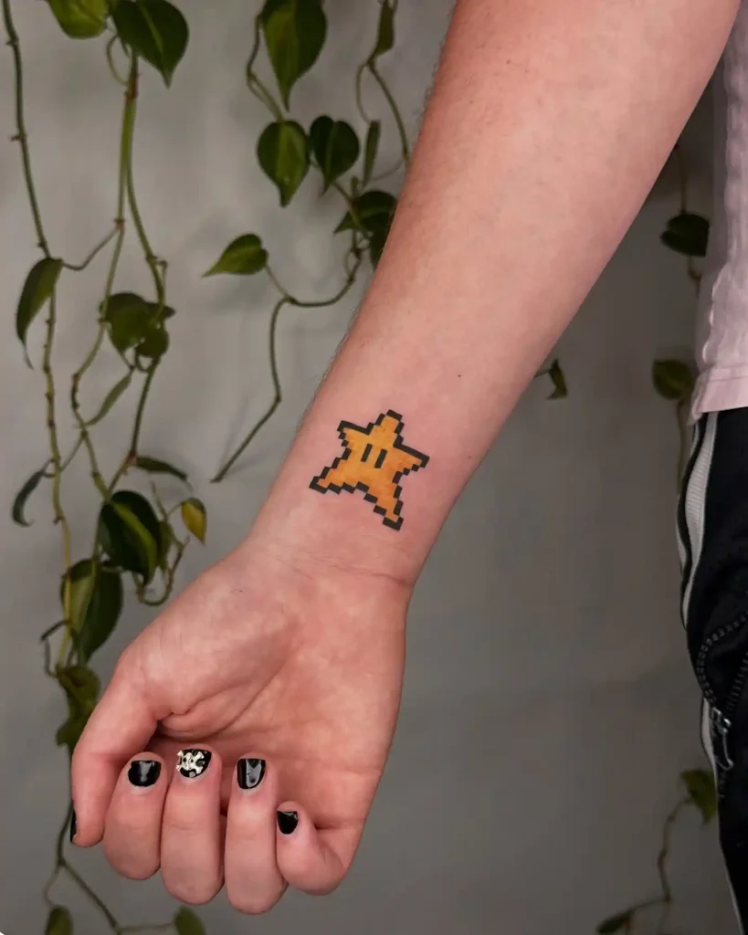 Pixelated Super Star on Wrist