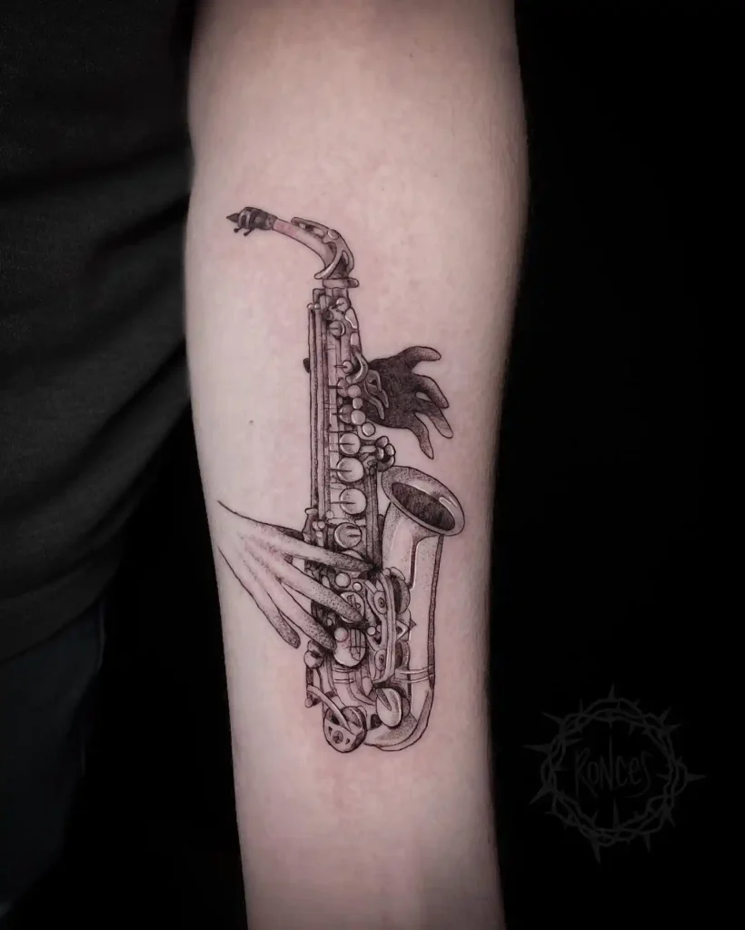 Saxophone with Ghostly Hands