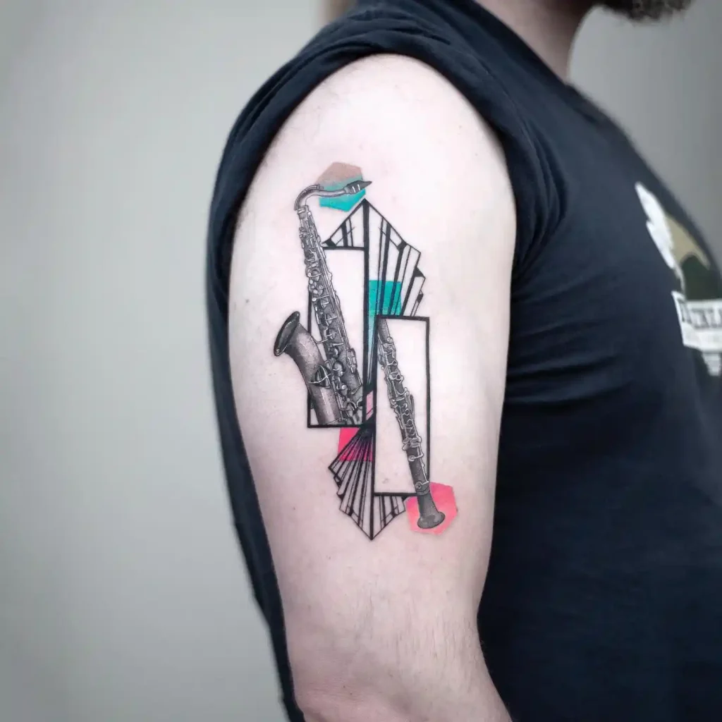 Abstract Saxophone and Clarinet Tattoo