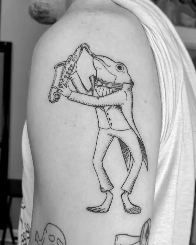 Dapper Frog Playing Saxophone