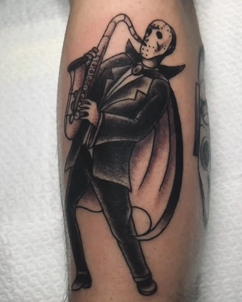 Mask Man Playing Saxophone