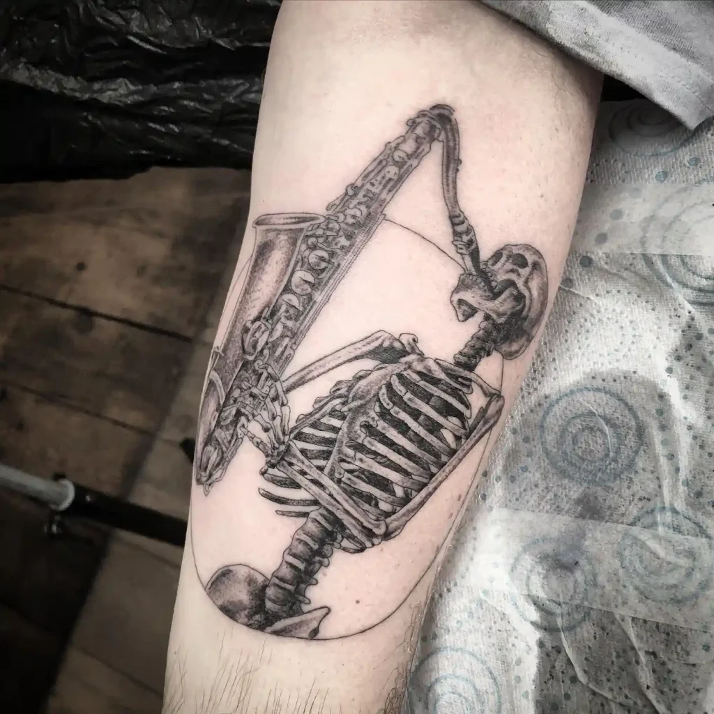 Saxophone & Skeleton