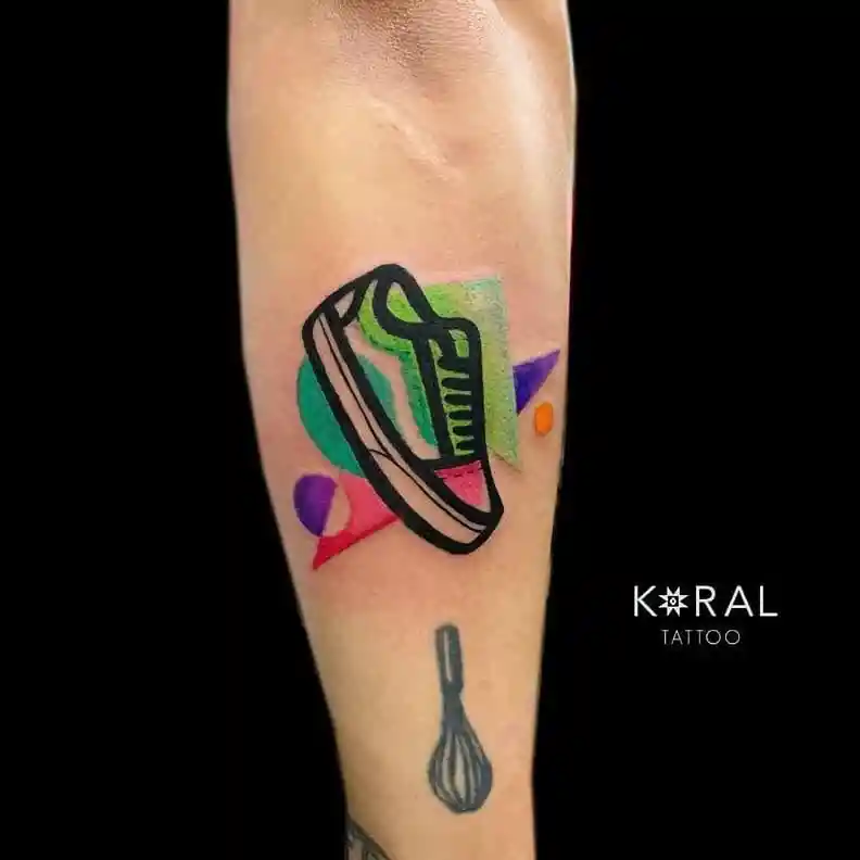 Vibrant Abstract Kicks Tattoo