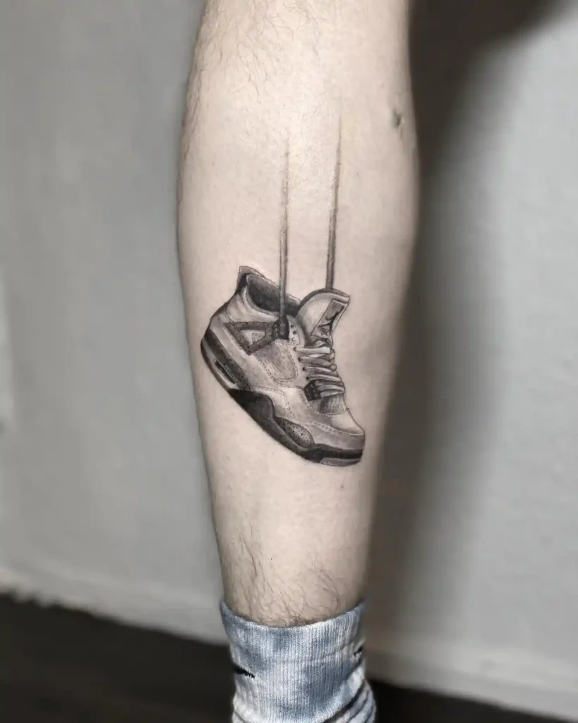 Hyper Realistic Jordan Shoe Tattoo