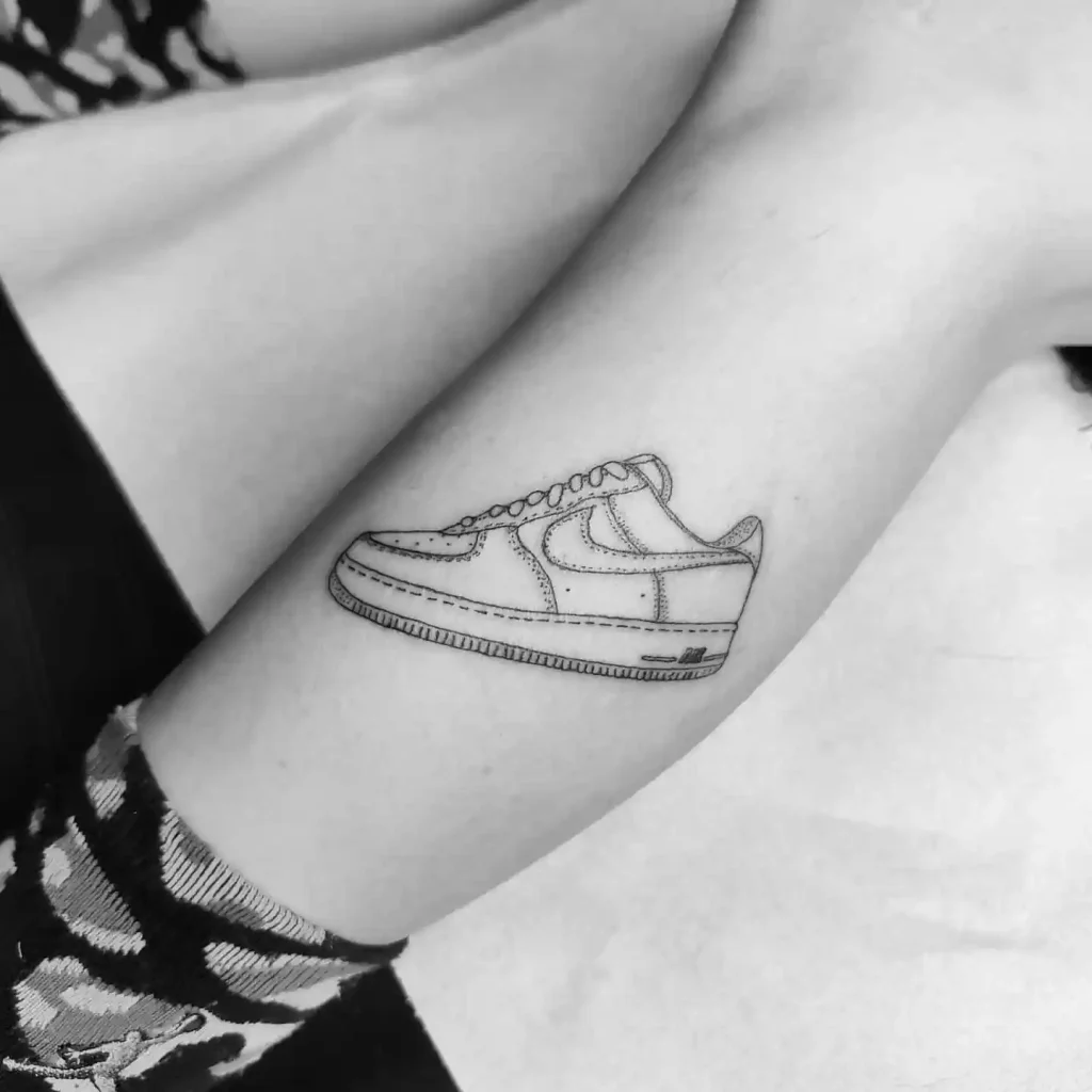 Simple & Intricate Nike Air Force 1 Shoe Tattoo