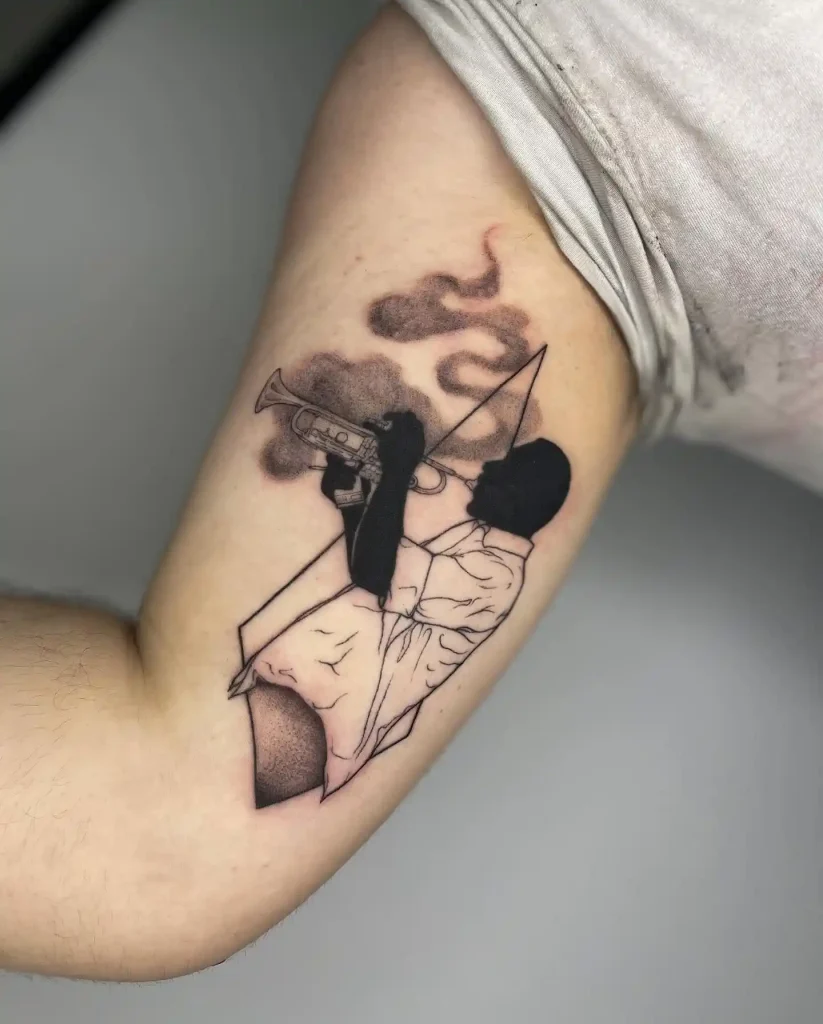 Jazz Player & Trumpet Silhouette