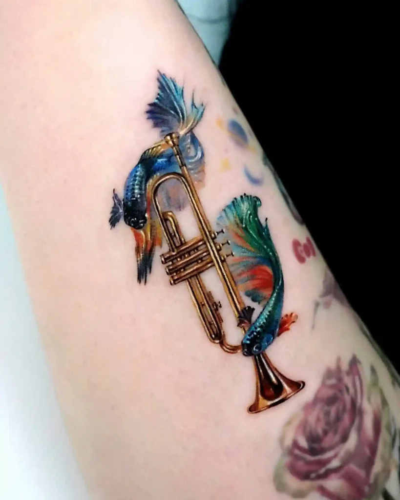 Trumpet with Betta Fish on Arm