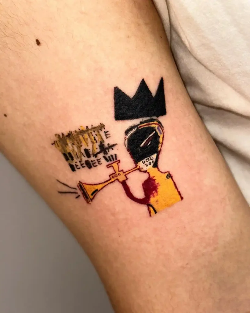 Basquiat-Style Trumpet Tattoo