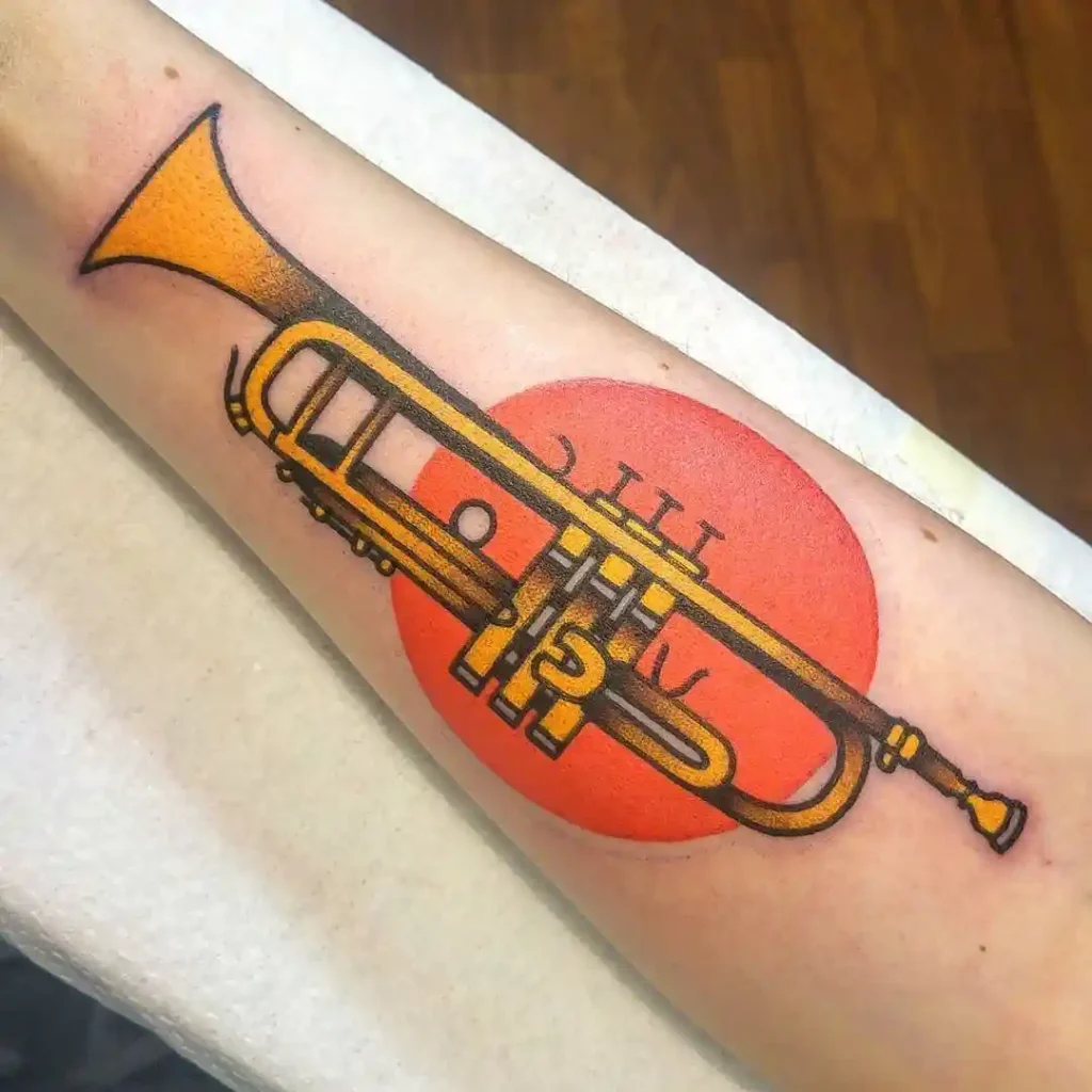 Traditional Style Trumpet Tattoo