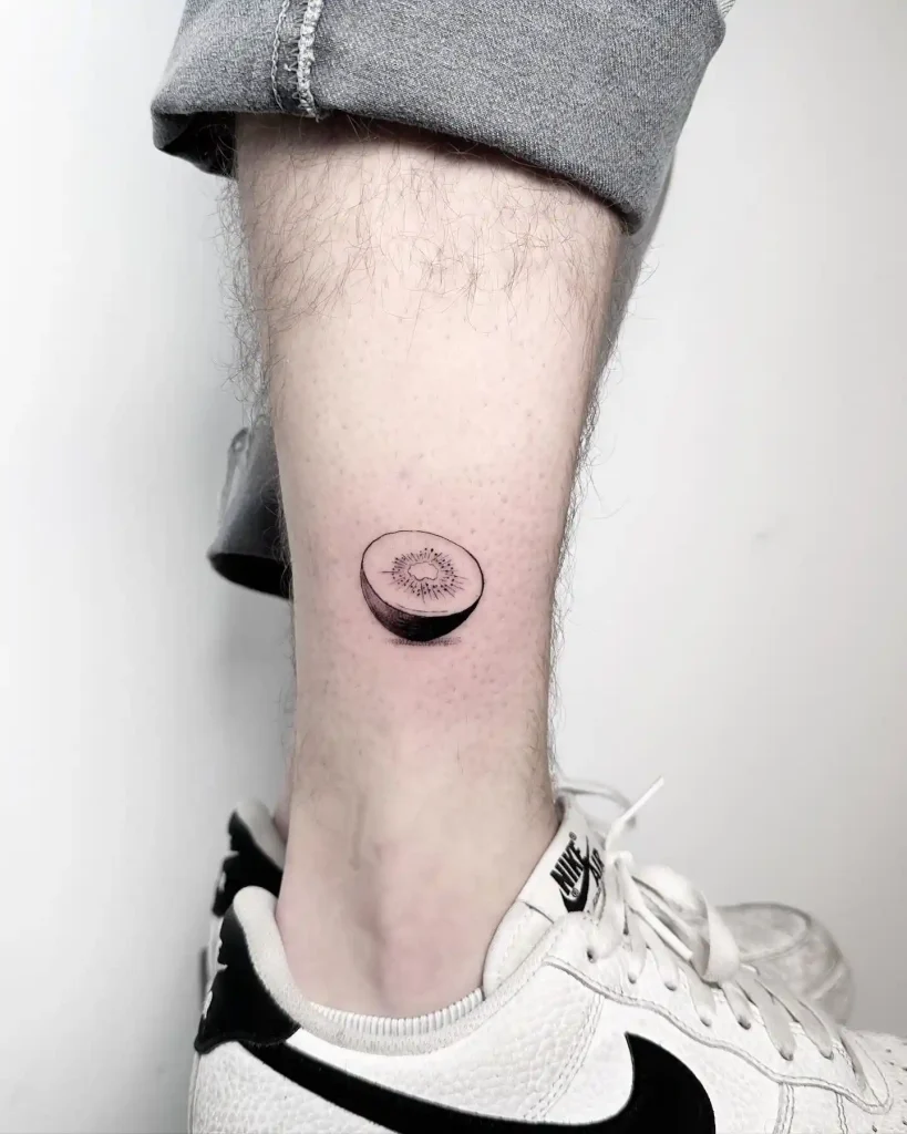 Fine-Line Kiwi Slice on Ankle
