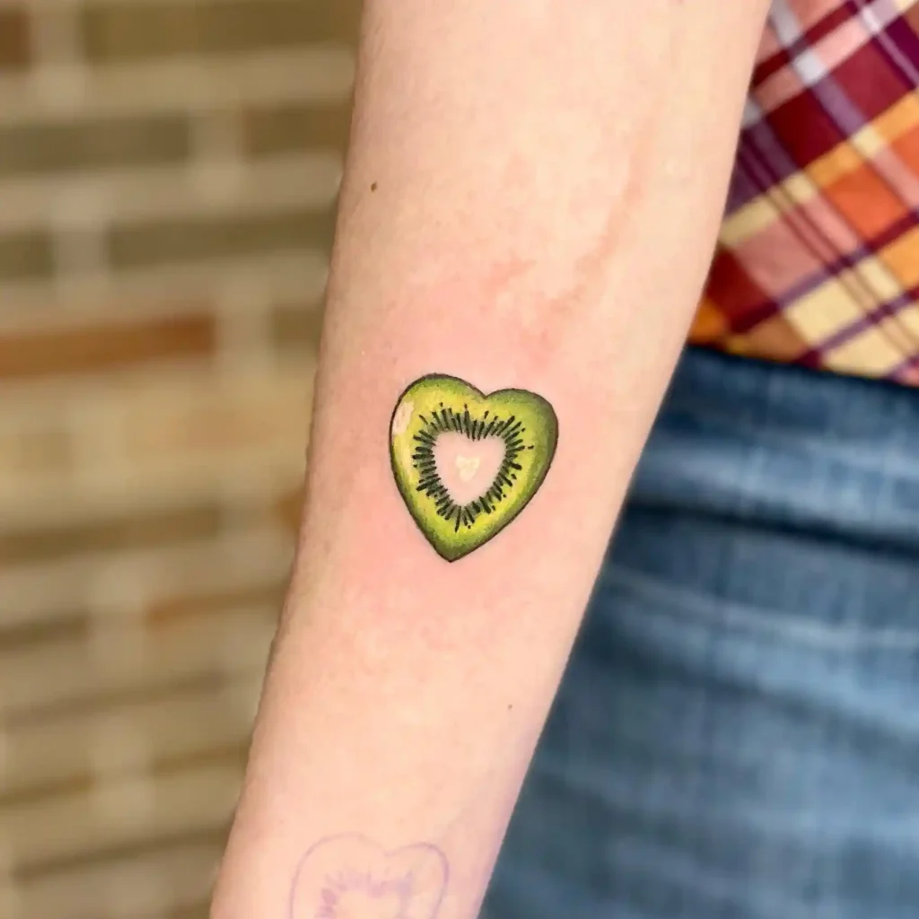 Heart-Shaped Kiwi Slice on Forearm