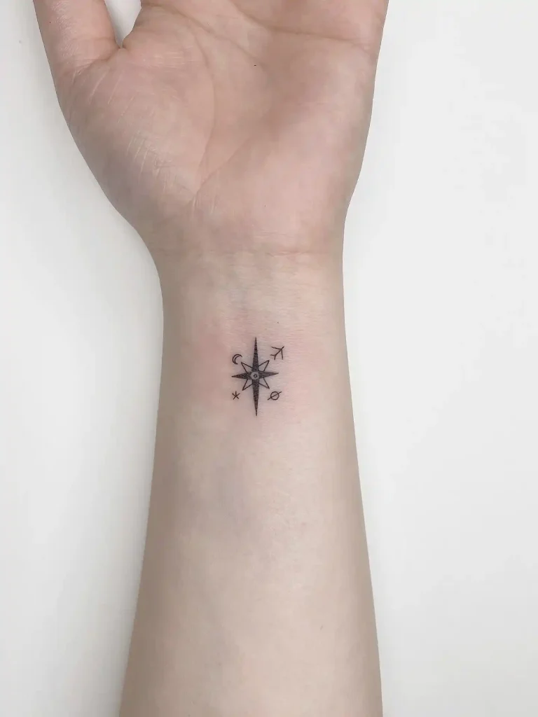 Micro Travel Icons Compass on Wrist