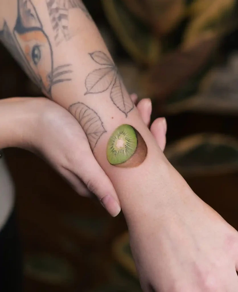 Realistic Kiwi Fruit Slice on Wrist