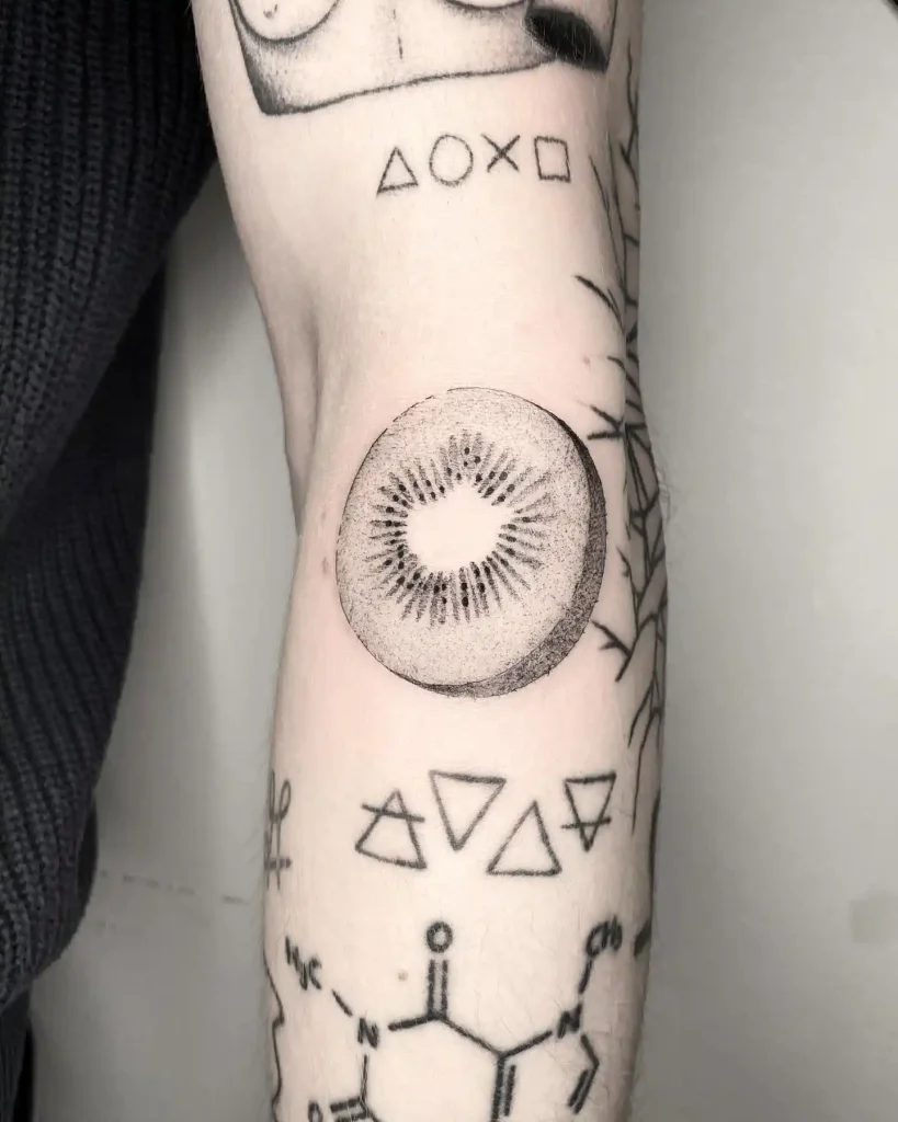 Shaded Kiwi Slice on Arm